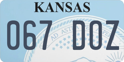 KS license plate 067DOZ
