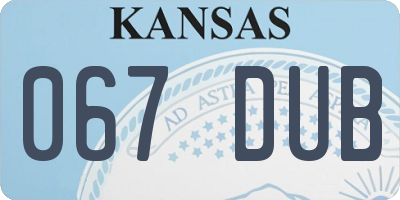 KS license plate 067DUB