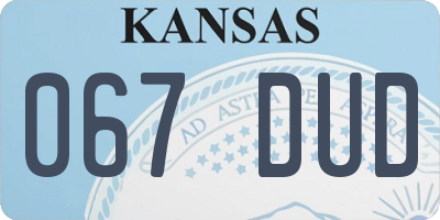 KS license plate 067DUD
