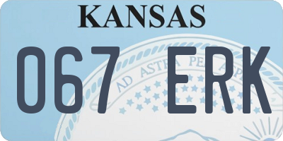 KS license plate 067ERK