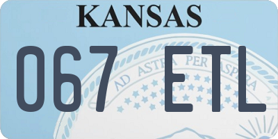 KS license plate 067ETL