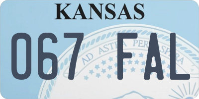 KS license plate 067FAL