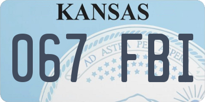 KS license plate 067FBI