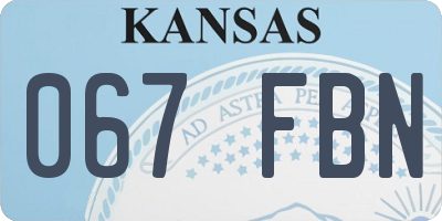 KS license plate 067FBN