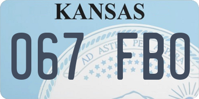 KS license plate 067FBO