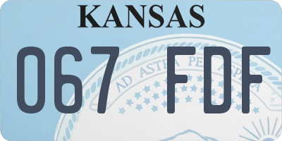KS license plate 067FDF