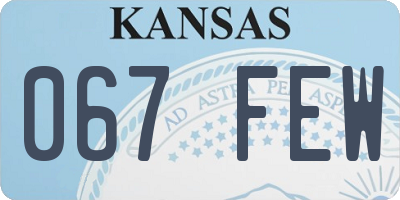 KS license plate 067FEW