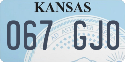 KS license plate 067GJO