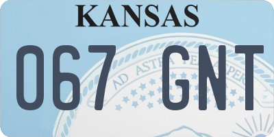 KS license plate 067GNT