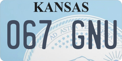 KS license plate 067GNU
