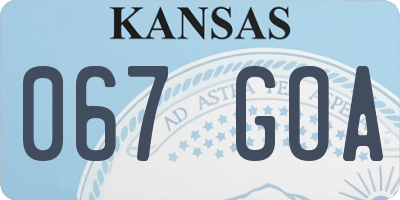 KS license plate 067GOA