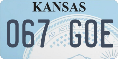 KS license plate 067GOE