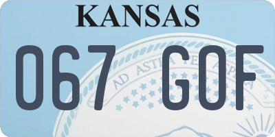 KS license plate 067GOF