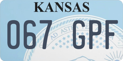 KS license plate 067GPF