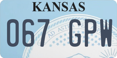 KS license plate 067GPW