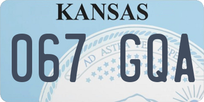 KS license plate 067GQA