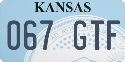 KS license plate 067GTF