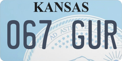KS license plate 067GUR