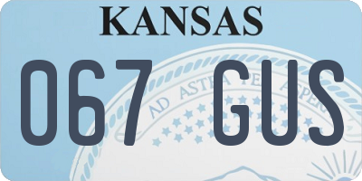 KS license plate 067GUS