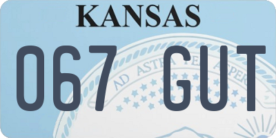 KS license plate 067GUT