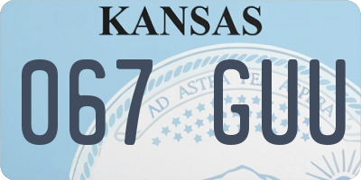 KS license plate 067GUU