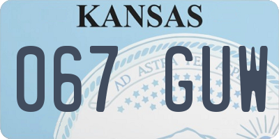 KS license plate 067GUW