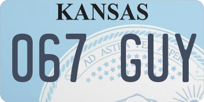 KS license plate 067GUY