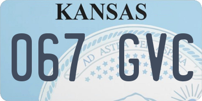 KS license plate 067GVC