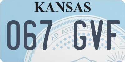 KS license plate 067GVF
