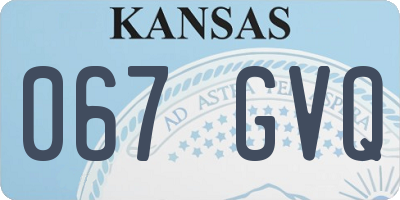 KS license plate 067GVQ