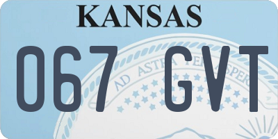 KS license plate 067GVT