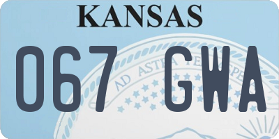 KS license plate 067GWA