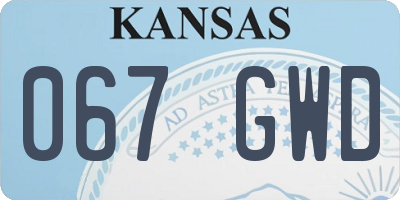 KS license plate 067GWD