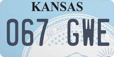 KS license plate 067GWE