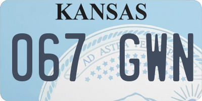 KS license plate 067GWN