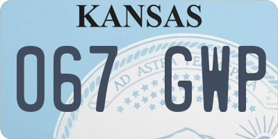 KS license plate 067GWP