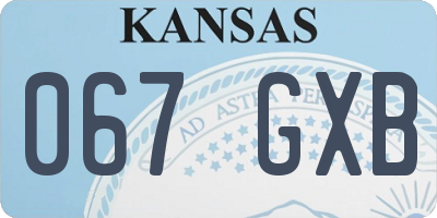 KS license plate 067GXB