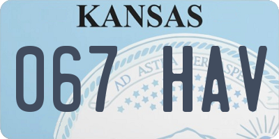 KS license plate 067HAV