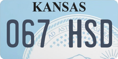 KS license plate 067HSD