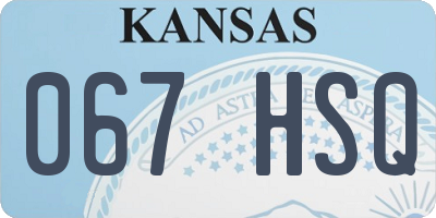 KS license plate 067HSQ