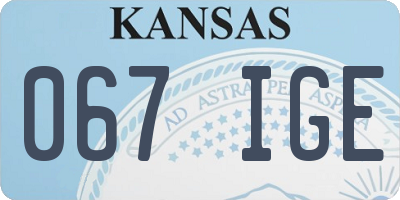 KS license plate 067IGE