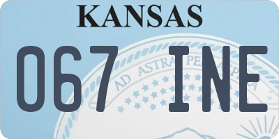 KS license plate 067INE