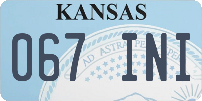 KS license plate 067INI