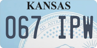 KS license plate 067IPW