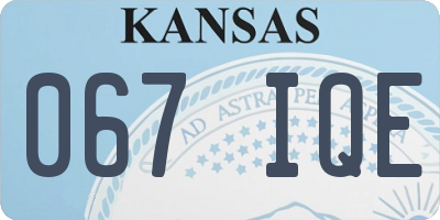 KS license plate 067IQE