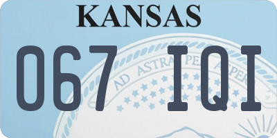 KS license plate 067IQI