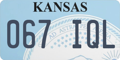 KS license plate 067IQL