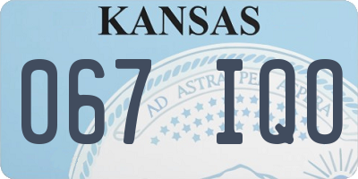 KS license plate 067IQO