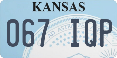 KS license plate 067IQP