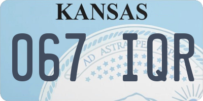 KS license plate 067IQR